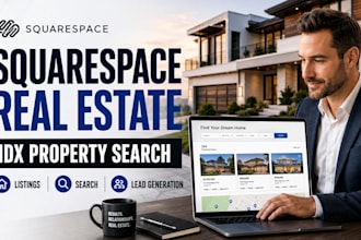 build squarespace real estate property listings website with idx property search