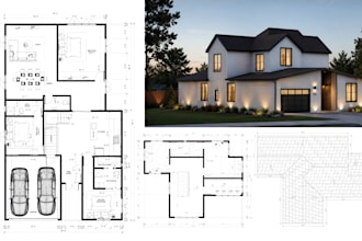 draw residential 2d floor plans for permit drawings