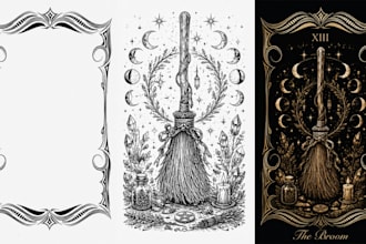 art nouveau tarot cards, card backs and complete tarot decks