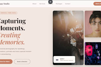 create a modern photography studio website for your business