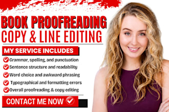 proofread and copy edit novel book proofreading  book editor book proofreader