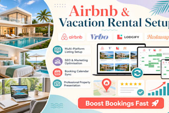 build airbnb vacation rental setup, vrbo, lodgify and hostaway guesty vrbo