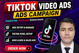 be your tiktok ads manager, and run tiktok ads campaign for leads and sales