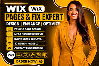 do wix pricing page mega dropdown menu blank space 404 fix contact page redesign