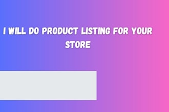 do product listing for your store