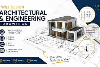 design architectural house plans floor plans, mep plan and construction drawing