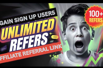 gain sign up users to affiliate referral link, affiliate referral link promotion
