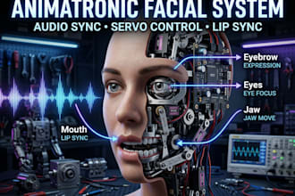do an audio synchronized animatronic facial animation system with servo control