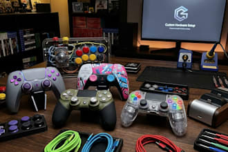 custom ps4 ps5 style controllers, bluetooth gamepads and custom gaming hardware