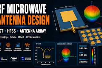 design rf microwave antenna array microstrip patch in cst hfss