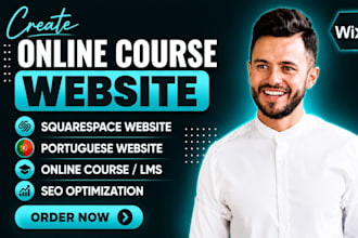 create wix website squarespace portuguese website online course lms website seo