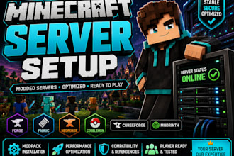 setup minecraft modded servers with forge, fabric, neoforge, mods, plugins fivem