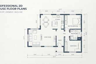 draw professional 2d house floor plans in autocad