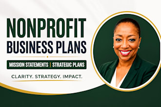 create nonprofit business plans, mission statements and strategic plans