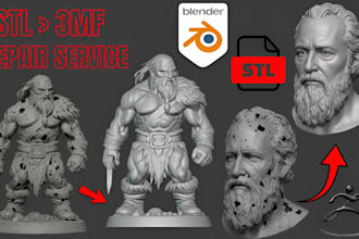 clean up, repair and optimize 3d scans for printing and cad