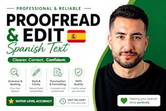 proofread spanish text and spanish book editing