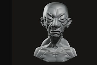 3d head bust and leg
