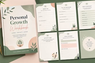 design an editable workbook, fillable PDF, and educational workbook