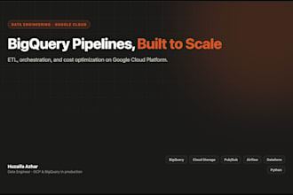 build data warehouse and optimize bigquery etl pipelines on google cloud