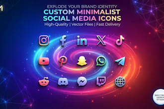 design custom minimalist social media icons for your brand