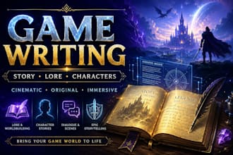 craft professional game writing, lore, character stories and worldbuilding