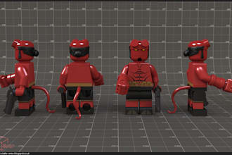 design custom 3d lego model, lego minifigure 3d toy for 3d printing