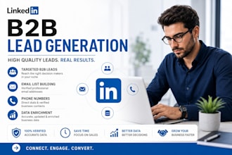 do b2b lead generation and find valid emails from linkedin