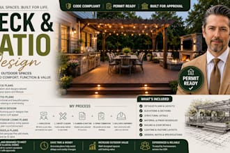draw deck and patio design architectural permit drawings for city approval