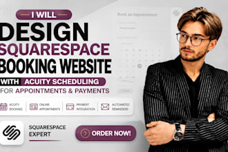 design squarespace booking website with acuity scheduling and payments