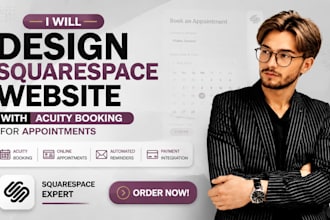 design squarespace website with aucity booking for appointments