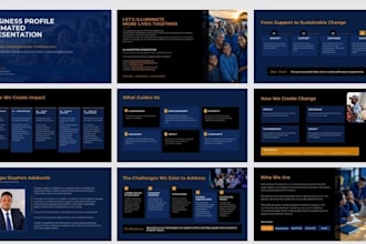 design a professional business profile animated presentation