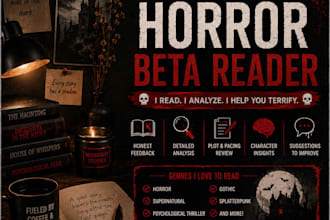 beta read your horror novel, beta reader, short story reader, or comic