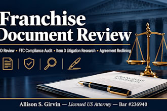 review your franchise disclosure document fdd as a licensed US attorney