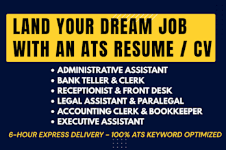 write admin teller receptionist legal assistant accounting clerk ats resume
