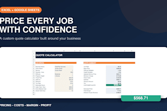 build a custom pricing and quote calculator in excel or google sheets