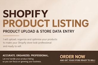 do shopify product listing, product upload and store product data