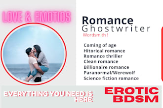 be your romance fiction custom erotica story ghostwriter