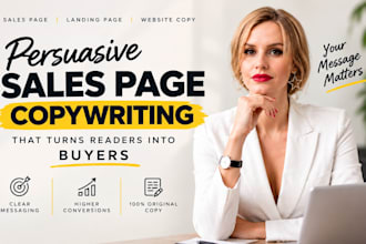 write sales copy for a sales page, sales funnel, landing page, sales copywriting
