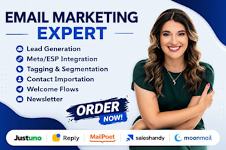 do justuno reply io mailpoet saleshandy moonmail email marketing expert