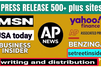 publish on yahoo finance apnews,com and streetinsider,com