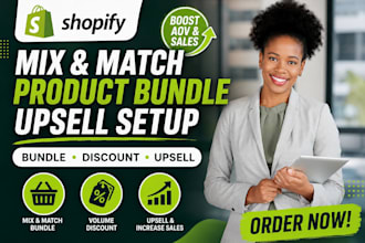 setup shopify mix and match product bundle app volume discount upsell setup