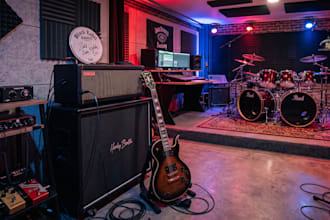 create a metal backing track, rhythm guitar or drums