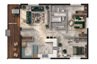 draw and render professional 2d floor plans in photoshop
