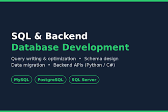 write, optimize, and design sql databases and backend logic