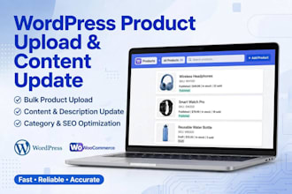 do wordpress product upload and content update