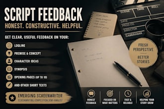give feedback on your screenplay idea, logline, synopsis, etc