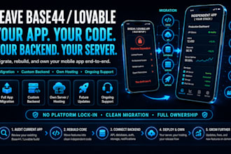 migrate your base44 or lovable app to your own backend