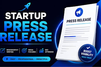 write startup press release for product launches funding round media outreach PR