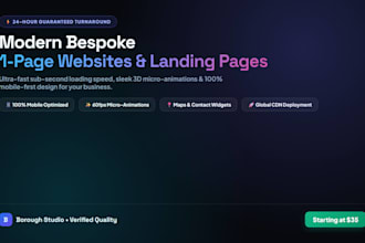 build a modern responsive one page website