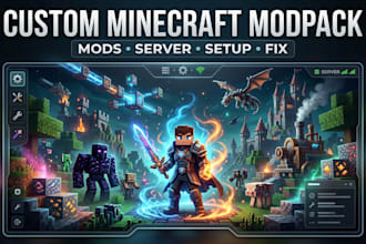 create custom minecraft modpack, modded server, mods and modpack setup